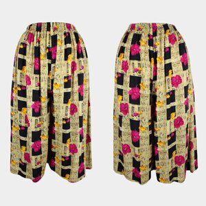 Vintage 90s Floral Loungewear Gauchos